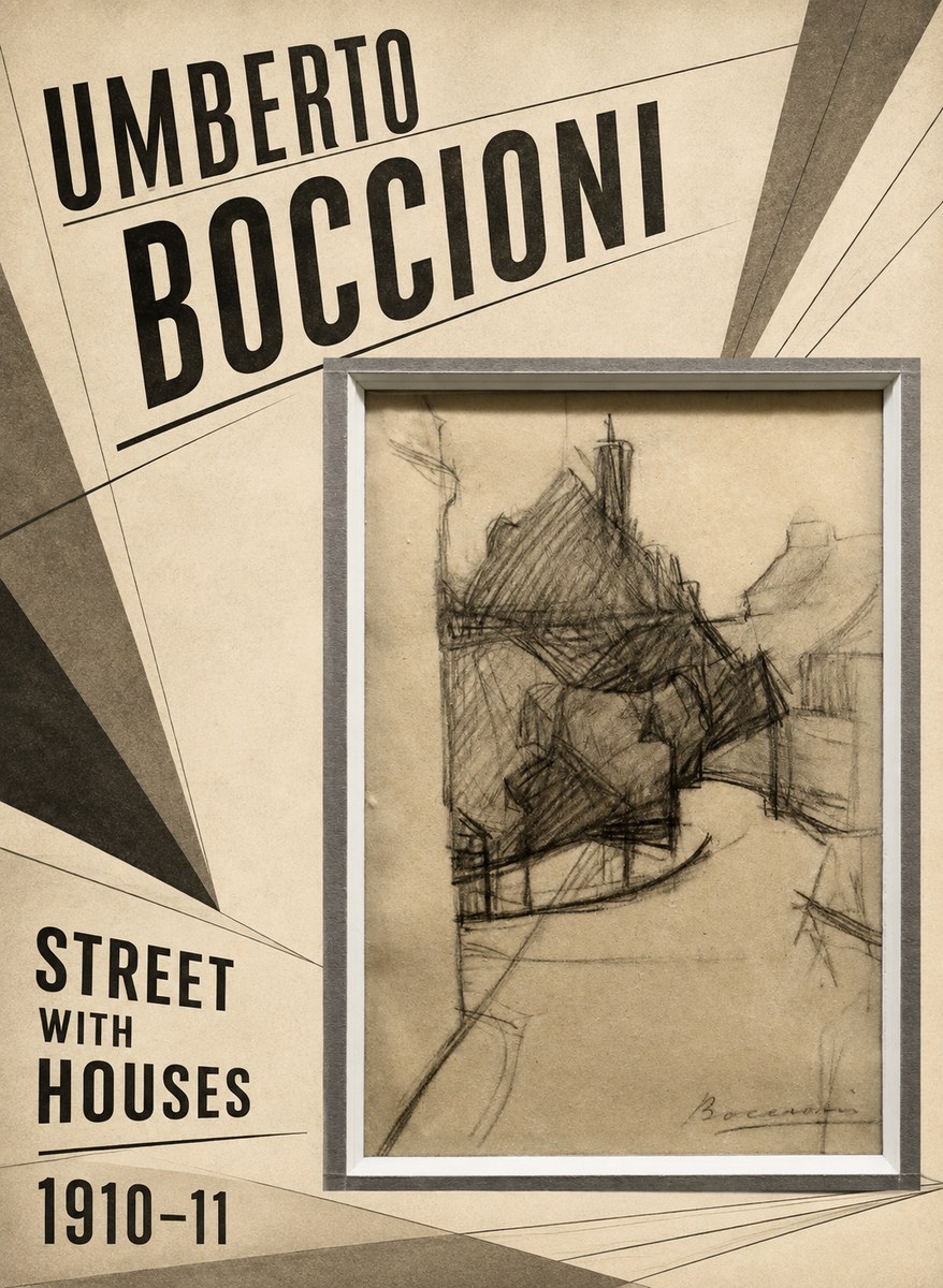 Umberto Boccioni Street with Houses No2 - Poster