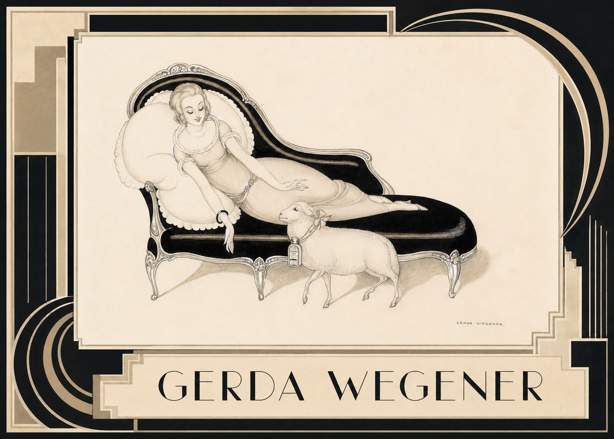 Gerda Wegener Lady with Lamb No5 - Poster