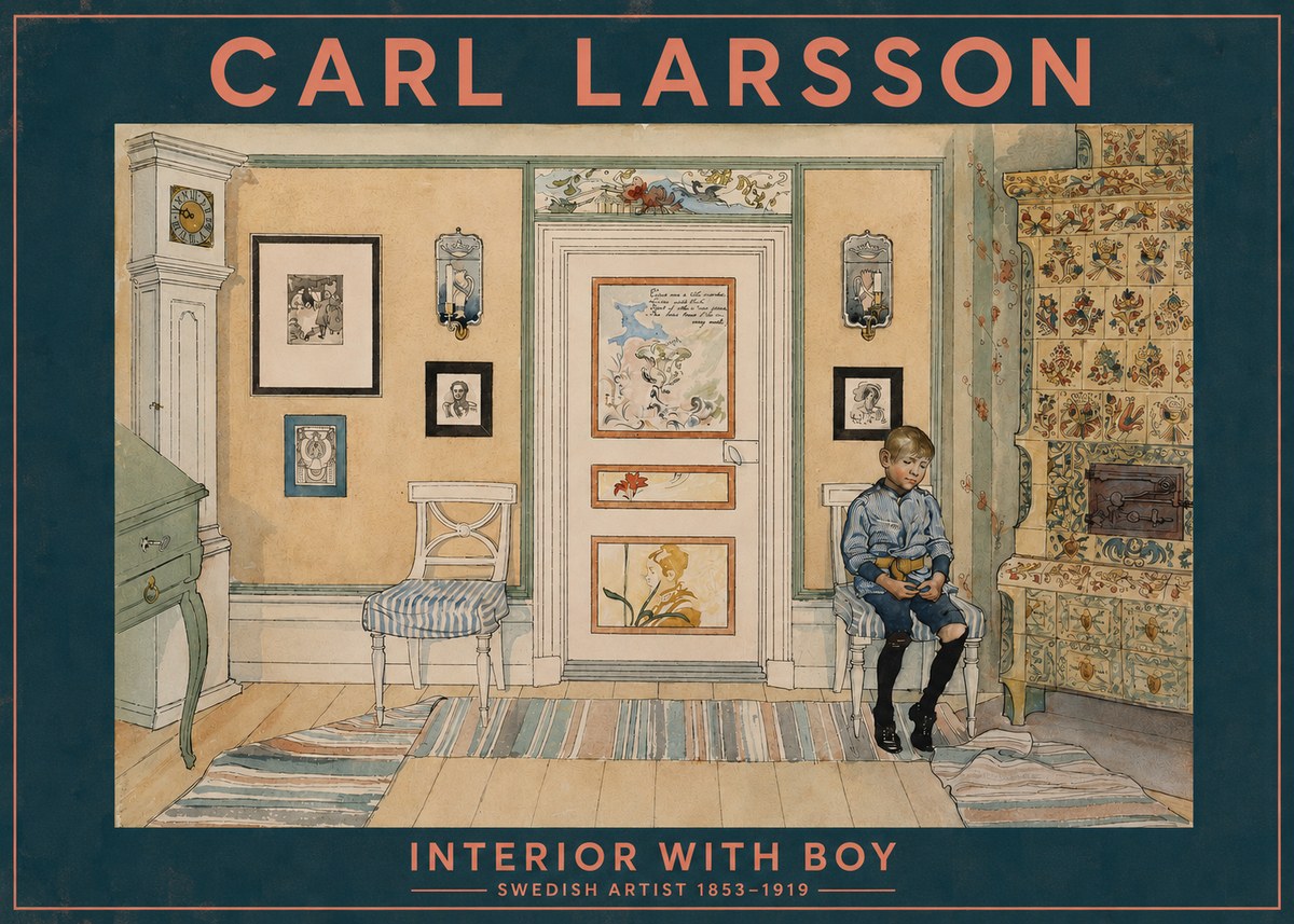 Carl Larsson Interior with Boy No2 - Poster