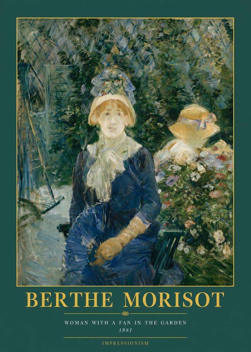 Berthe Morisot Young Woman with a Fan II No3 - Poster