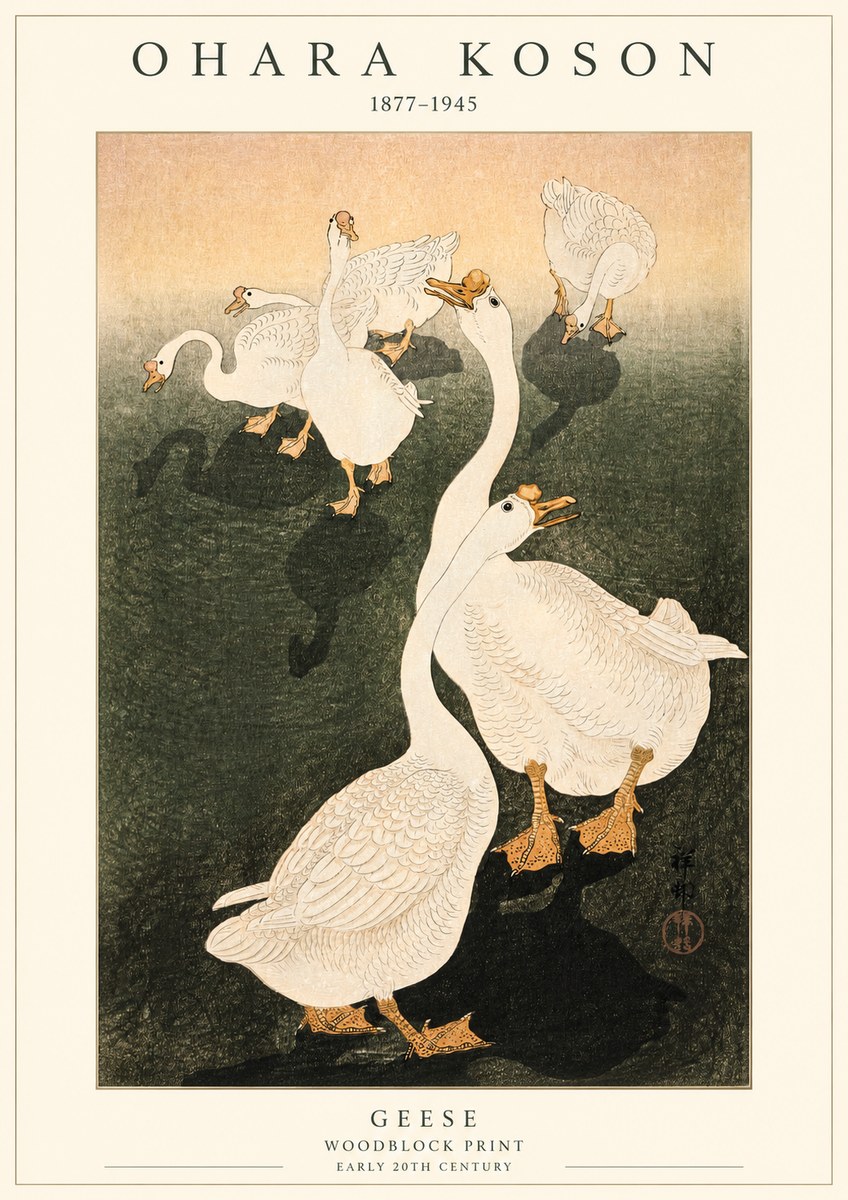 Ohara Koson Geese No1 - Poster