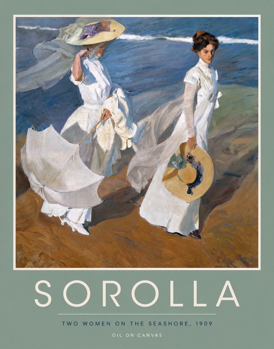 Sorolla Two Women on the Seashore, 1909 No4 - Poster