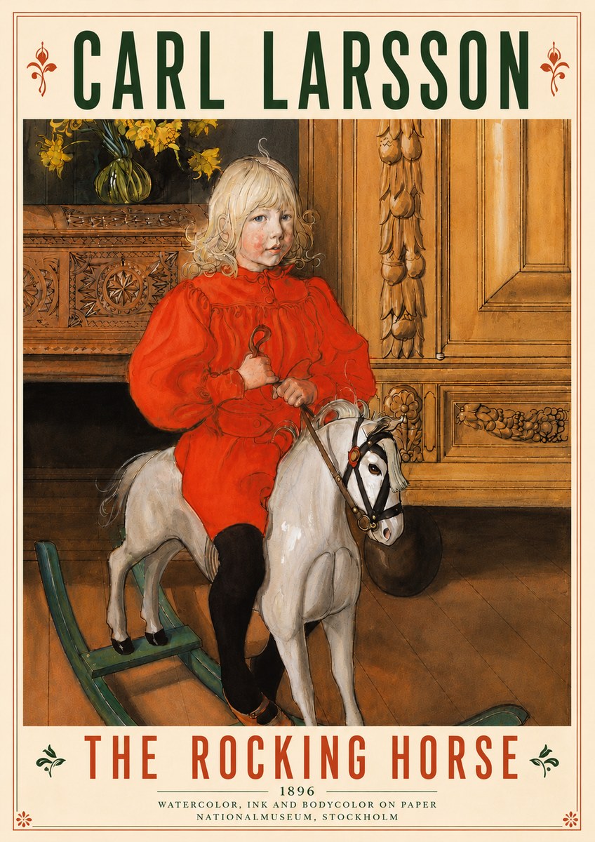 Carl Larsson The Rocking Horse No6 - Poster