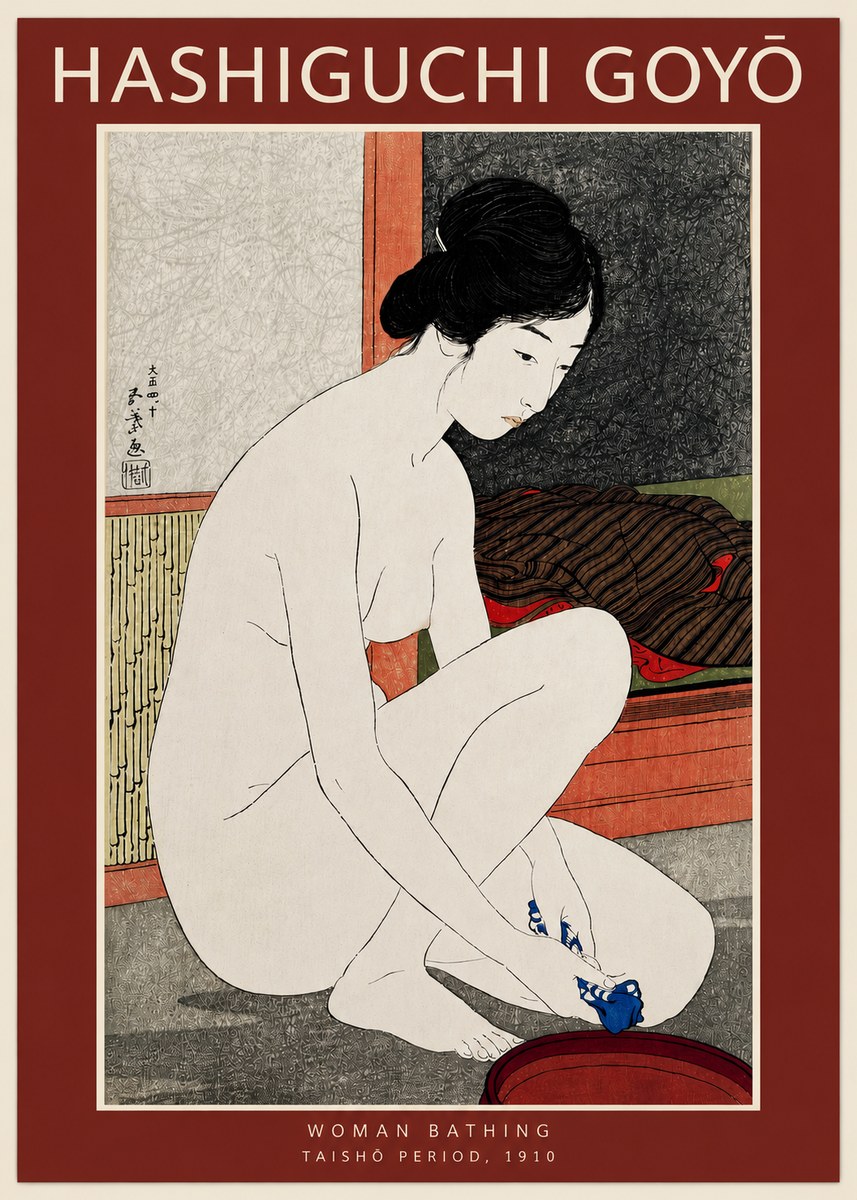 Hashiguchi Goyō Woman Bathing No3 - Poster
