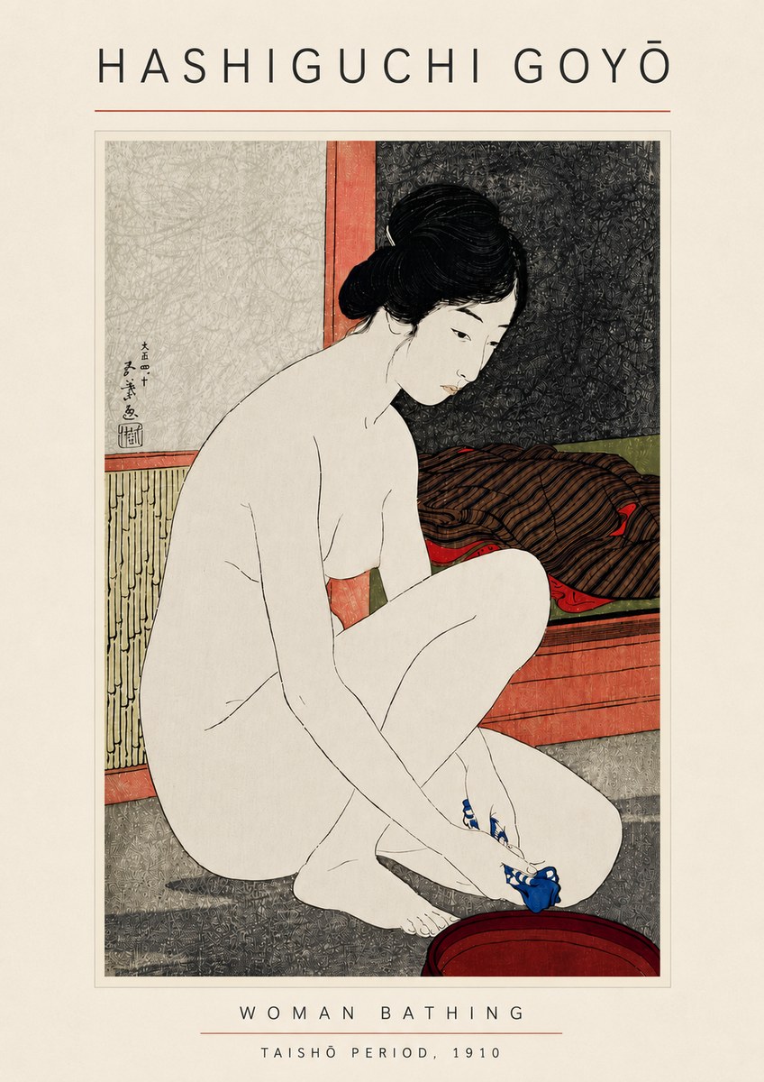 Hashiguchi Goyō Woman Bathing No4 - Poster