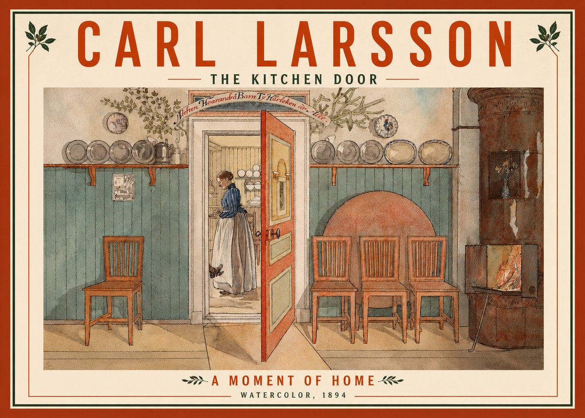 Carl Larsson The Kitchen Door No4 - Poster