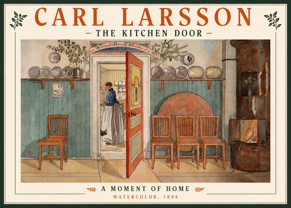 Carl Larsson The Kitchen Door No5 - Poster
