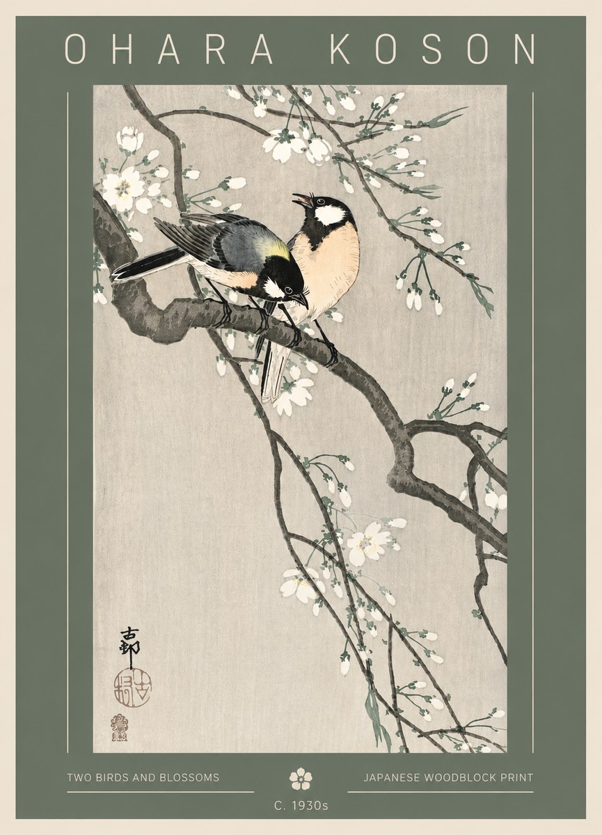 Ohara Koson Two Birds and Blossoms I No3 - Poster