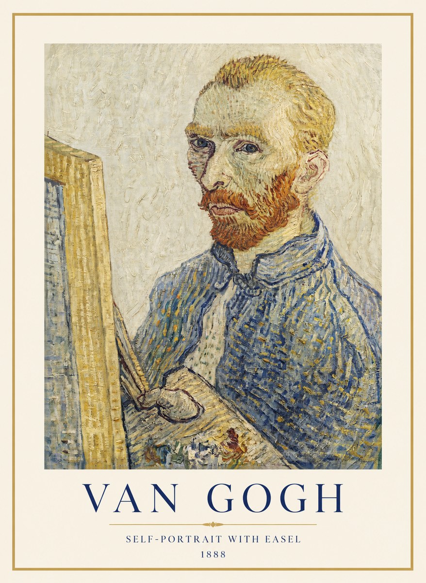 Van Gogh Self-portrait with Easel I No1 - Poster