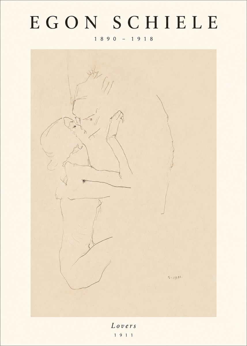 Schiele Lovers No1 - Poster