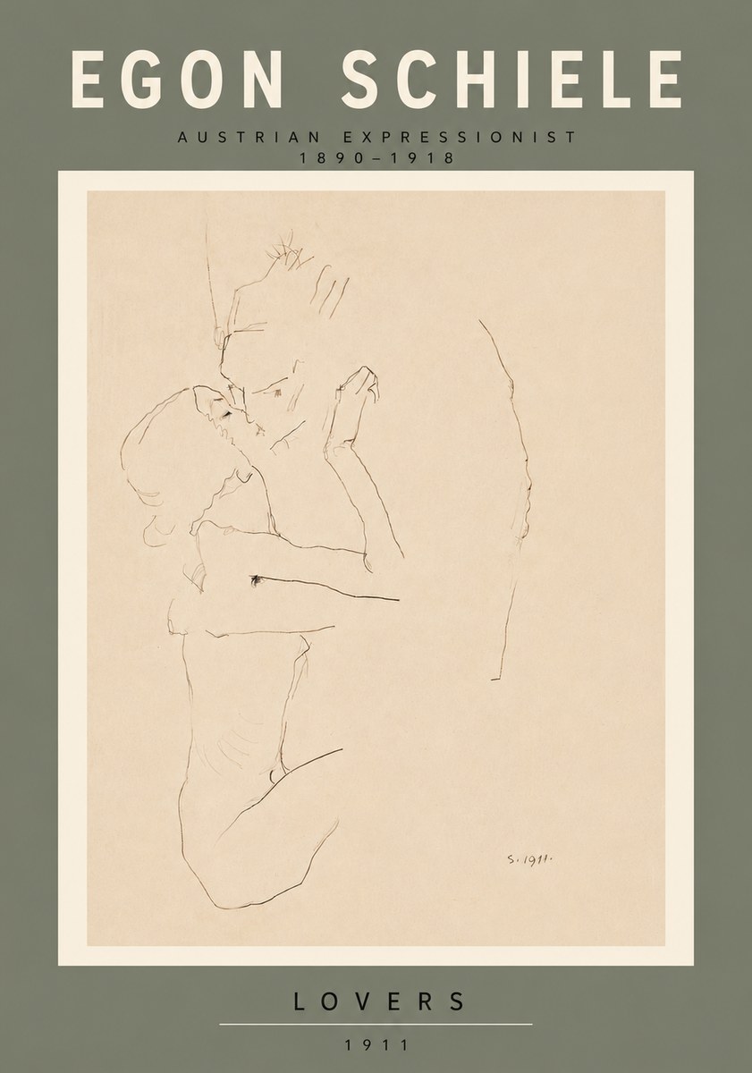 Schiele Lovers No6 - Poster