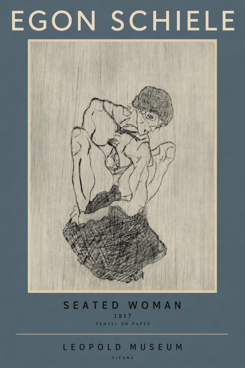 Schiele Seated Woman No2 - Poster