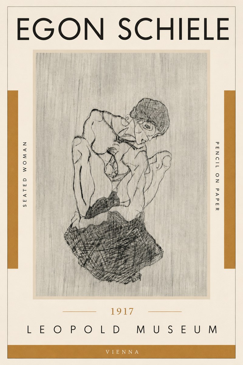 Schiele Seated Woman No5 - Poster