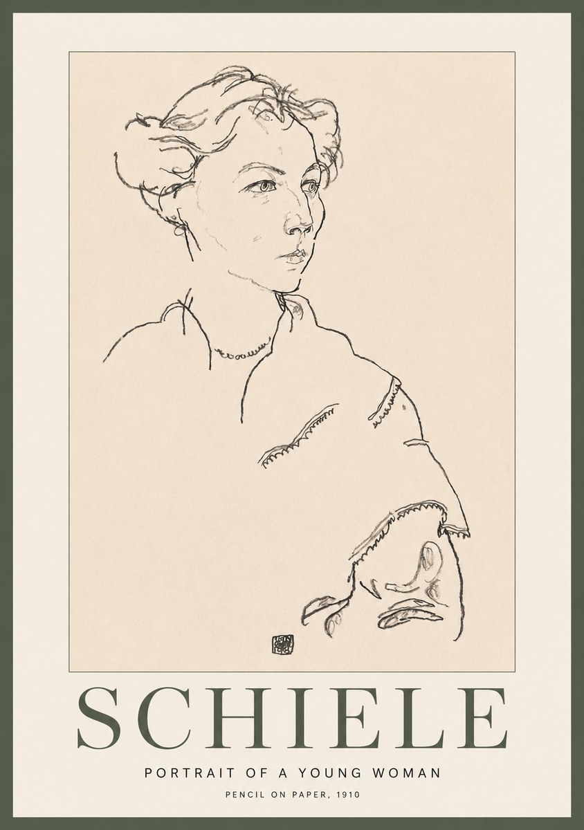Schiele Portrait of a Young Woman No2 - Poster
