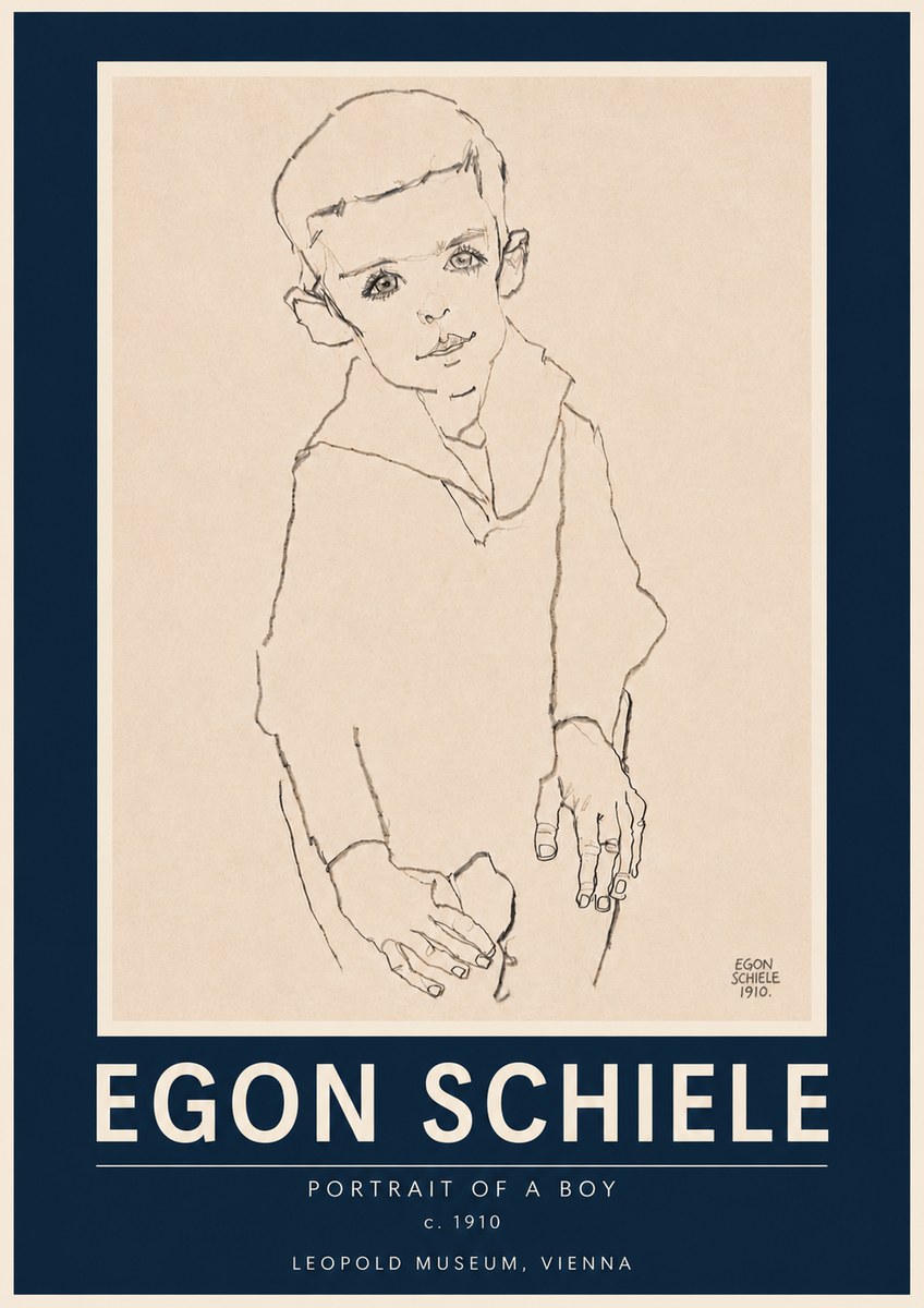 Schiele Portrait of a Boy No6 - Poster