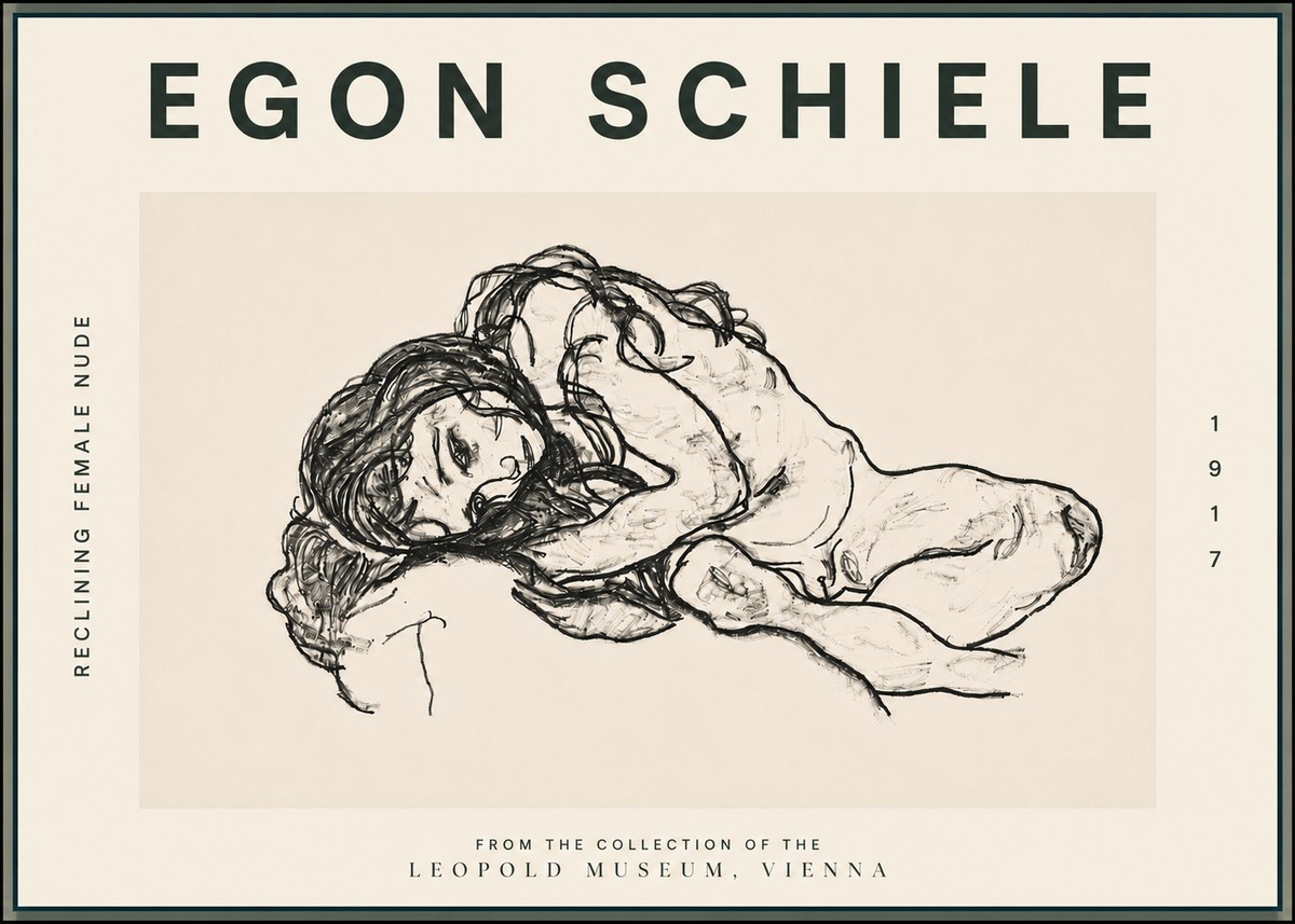 Schiele Reclining Female Nude No5 - Poster