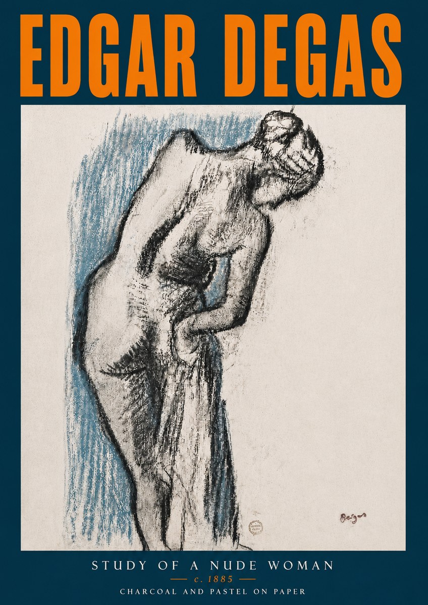 Edgar Degas Study of a Nude Woman II No5 - Poster