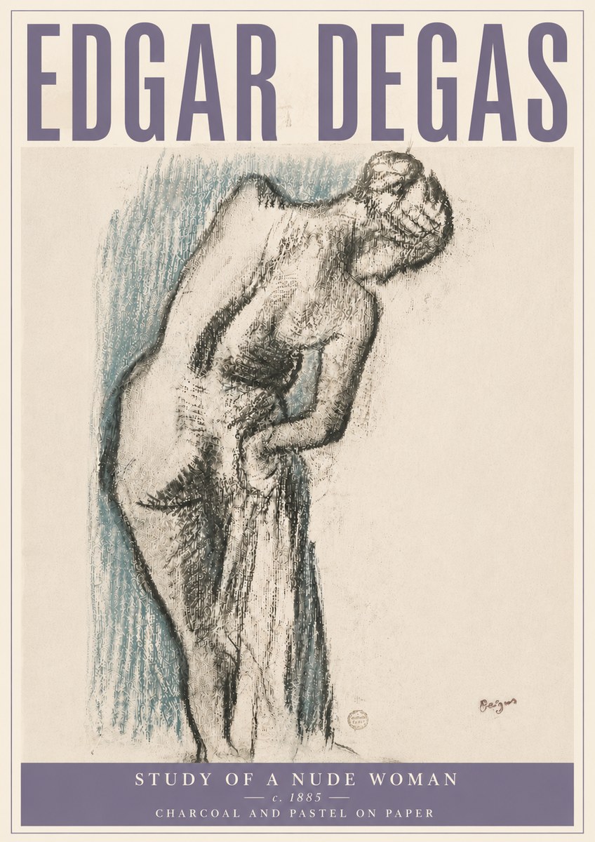 Edgar Degas Study of a Nude Woman II No6 - Poster