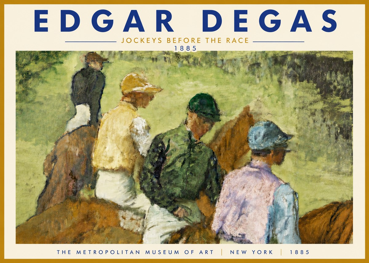 Edgar Degas Jockeys Before the Race No4 - Poster