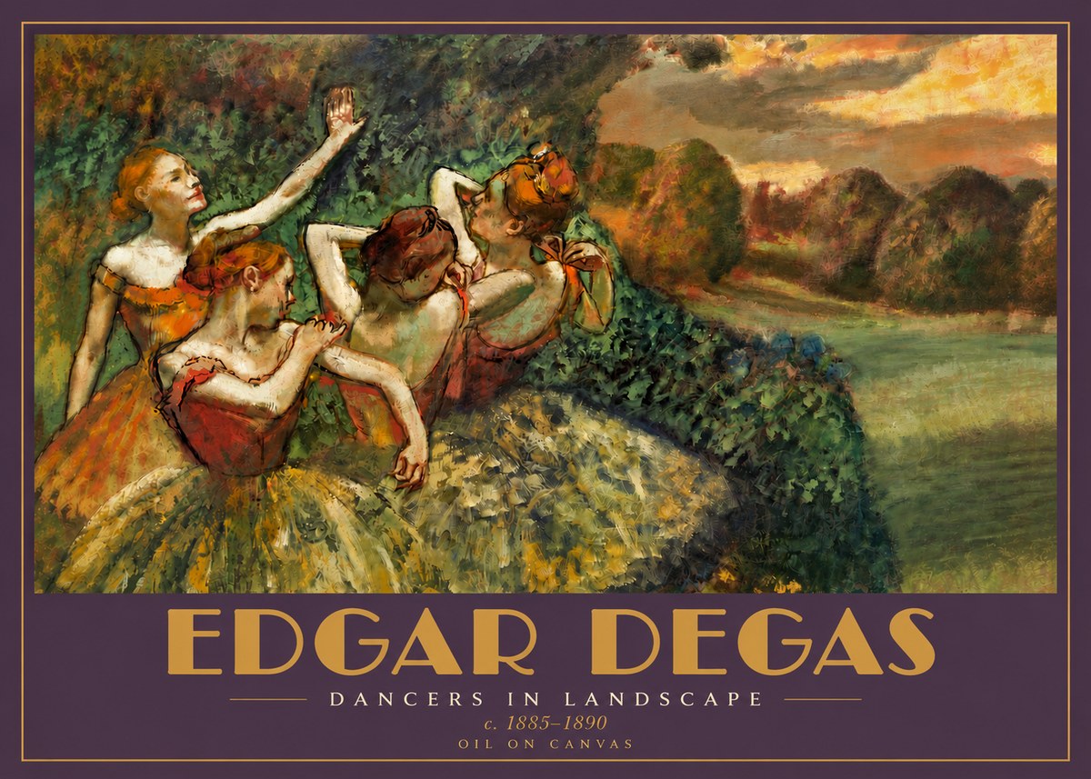 Edgar Degas Dancers in Landscape II No4 - Poster