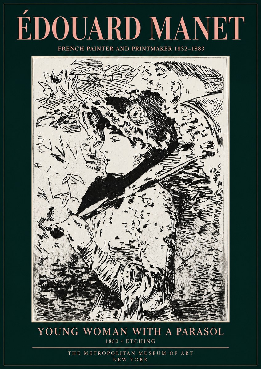 Édouard Manet Young Woman with a Parasol No3 - Poster