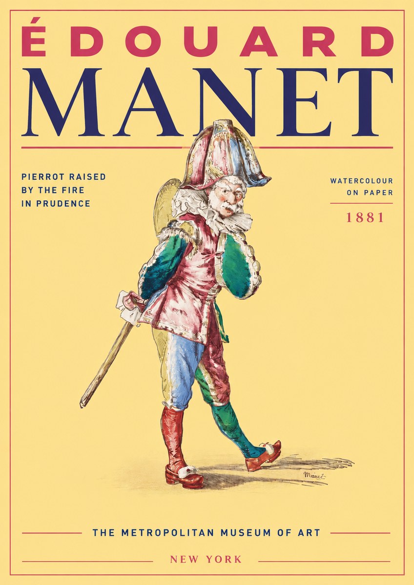 Édouard Manet Pierrot Raised by the Fire in Prudence No4 - Poster