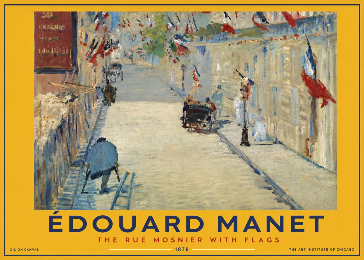 Édouard Manet The Rue Mosnier with Flags No2 - Poster