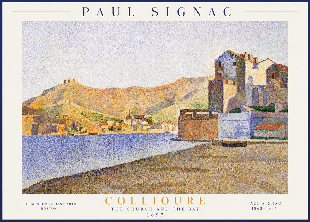 Signac Collioure - the Church and the Bay No3 - Poster