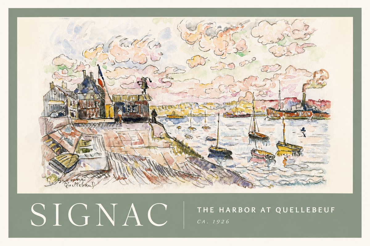 Signac The Harbor at Quellebeuf No5 - Poster