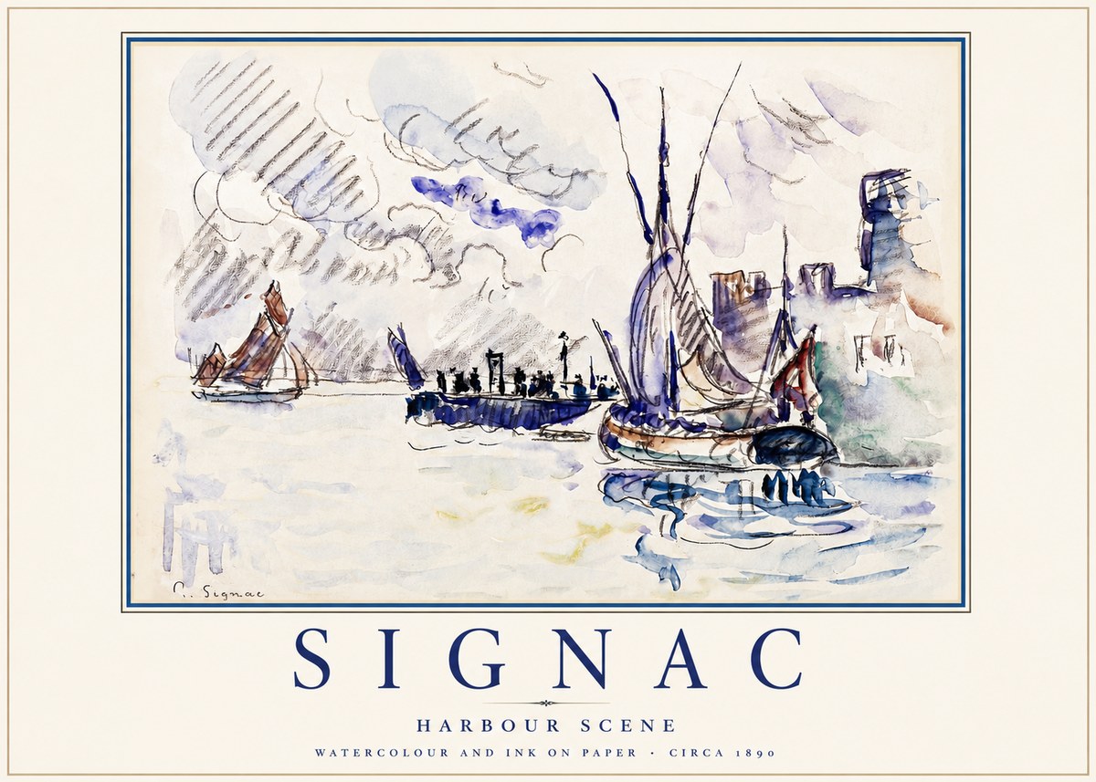 Signac Harbour Scene No3 - Poster