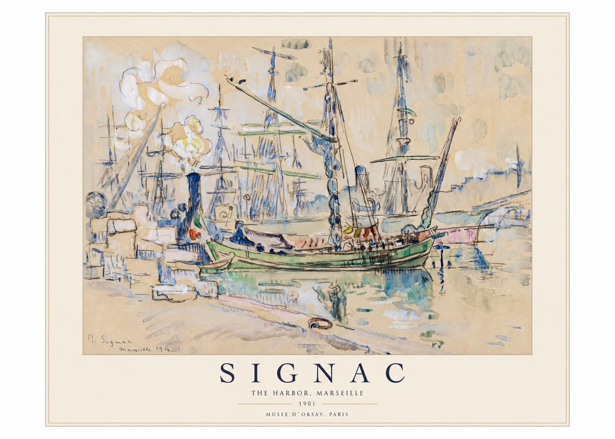 Signac The Harbor, Marseille No1 - Poster