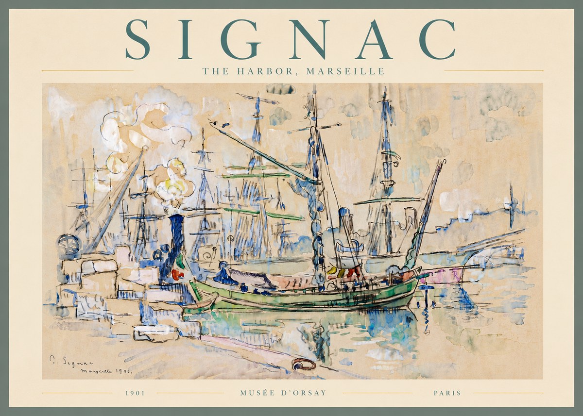 Signac The Harbor, Marseille No6 - Poster