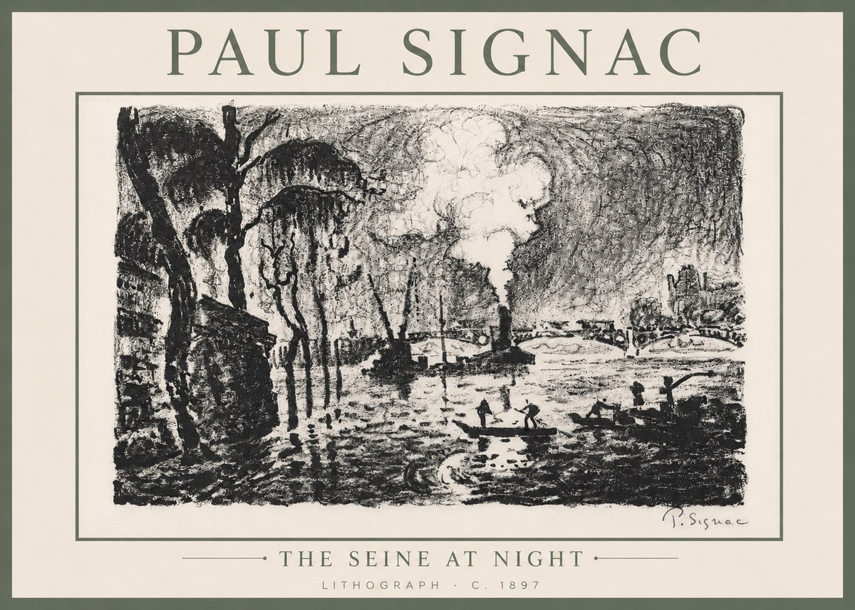 Signac The Seine at Night No6 - Poster