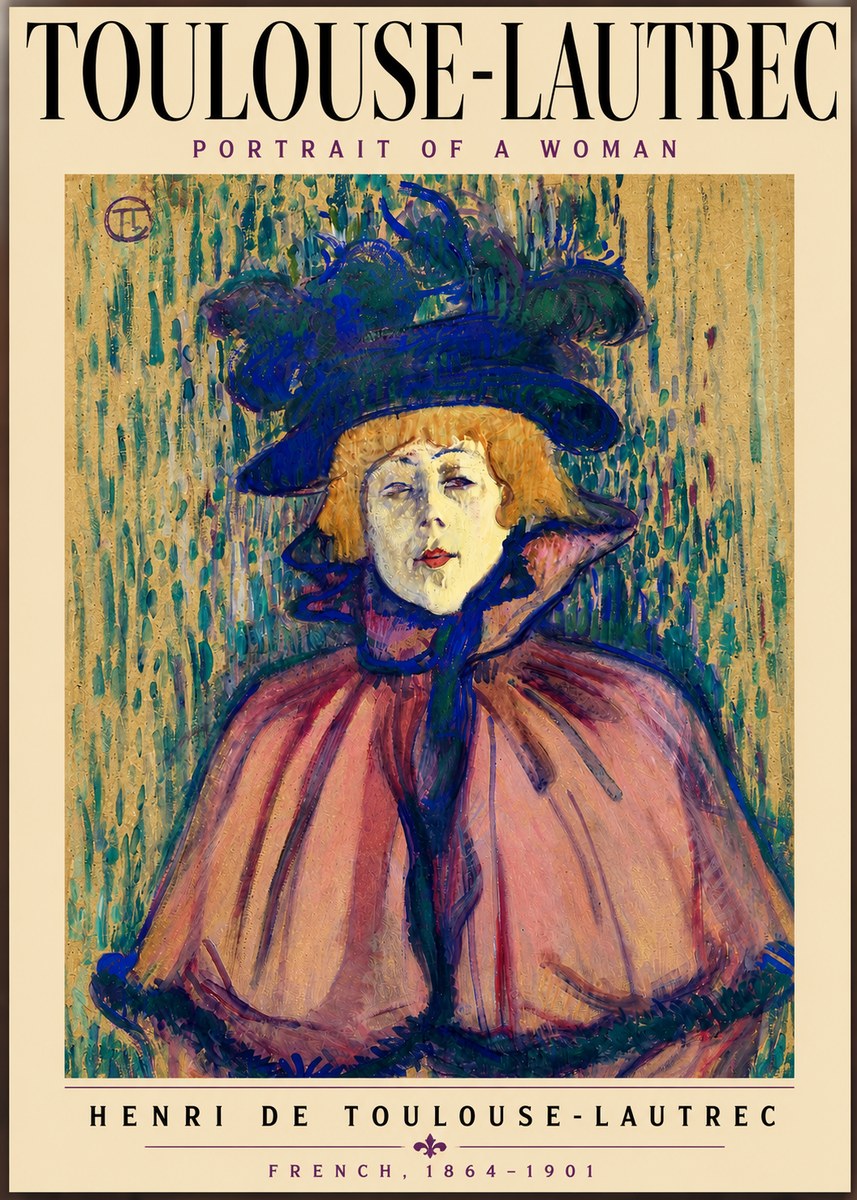 Toulouse-Lautrec Portrait of a Woman I No3 - Poster