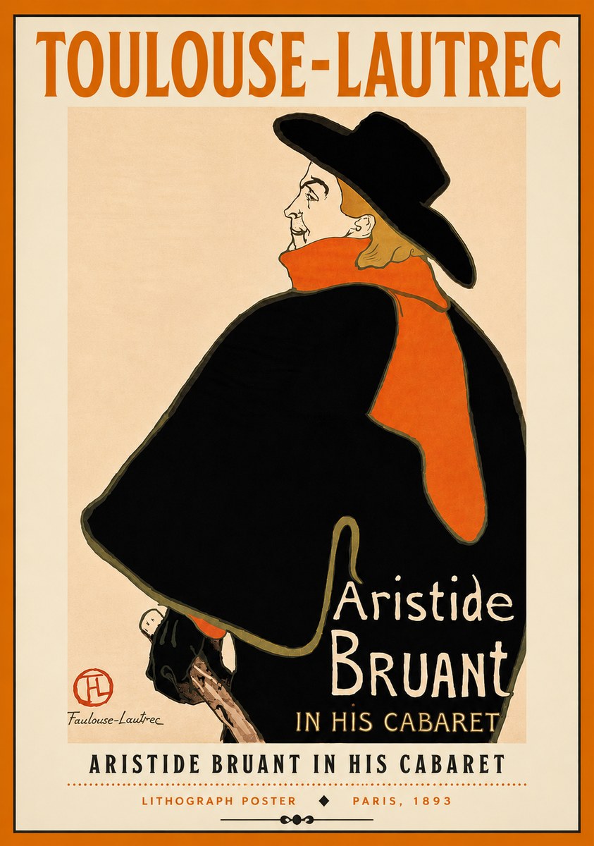 Toulouse-Lautrec Aristide Bruant in His Cabaret II No4 - Poster