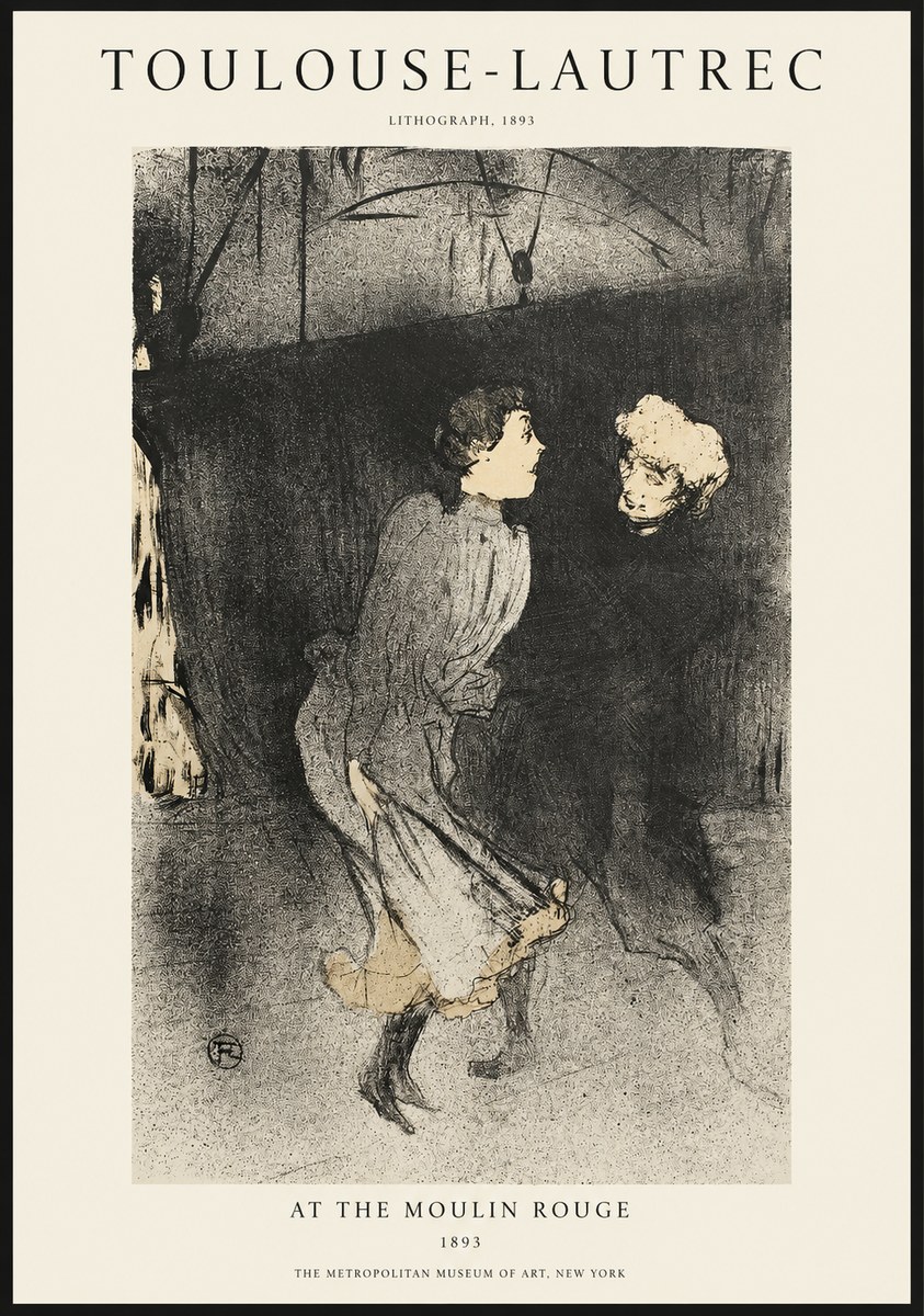 Toulouse-Lautrec At the Moulin Rouge VI No1 - Poster