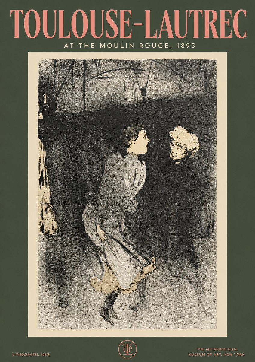 Toulouse-Lautrec At the Moulin Rouge VI No2 - Poster