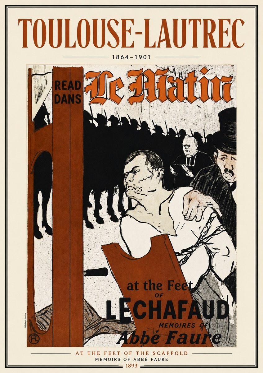 Toulouse-Lautrec At the Feet of the Scaffold Memoirs of Abbé Faure No5 - Poster
