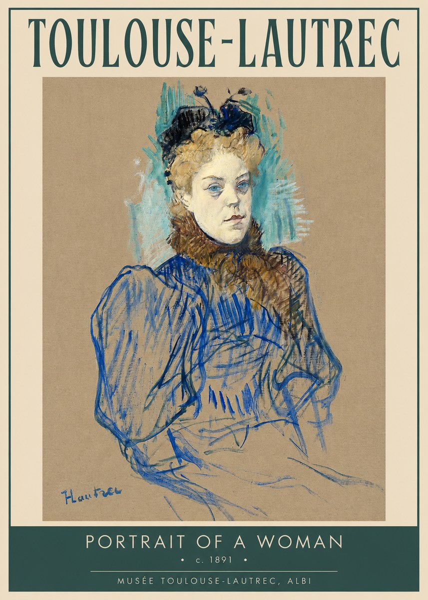 Toulouse-Lautrec Portrait of a Woman II No2 - Poster
