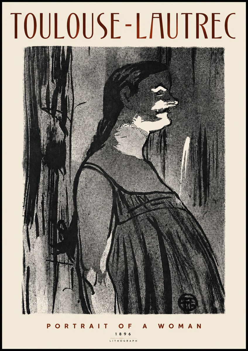Toulouse-Lautrec Portrait of a Woman III No4 - Poster