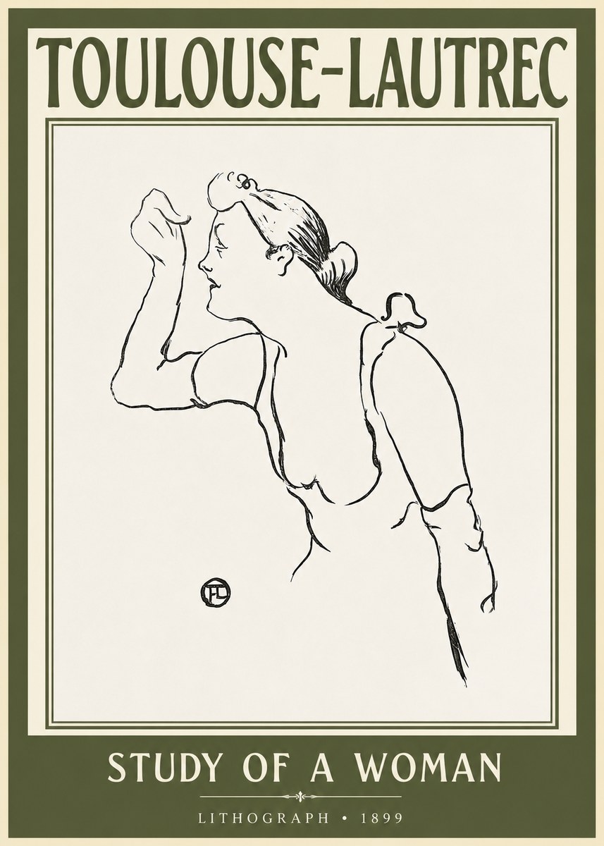 Toulouse-Lautrec Study of a Woman II No2 - Poster