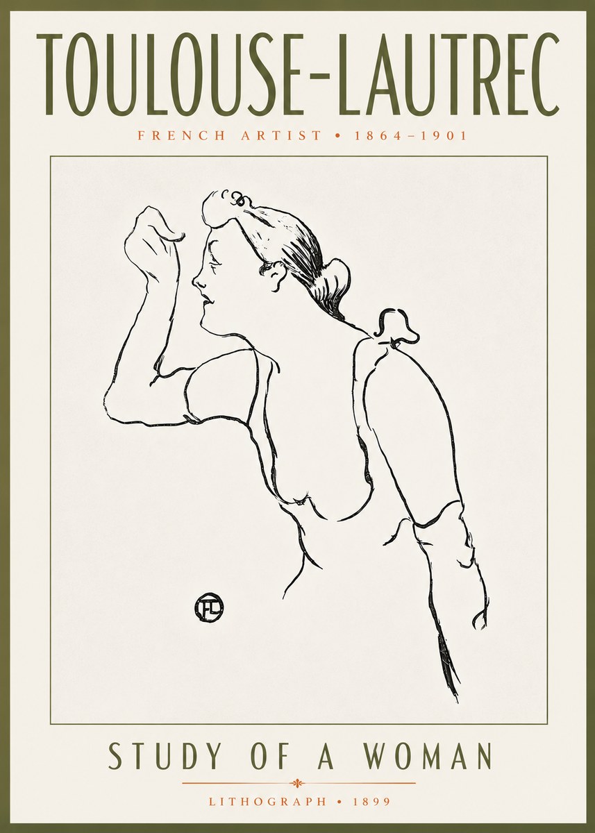 Toulouse-Lautrec Study of a Woman II No5 - Poster