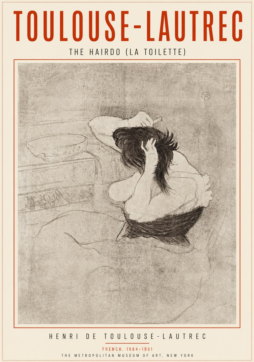 Toulouse-Lautrec The Hairdo (La Toilette) No3 - Poster