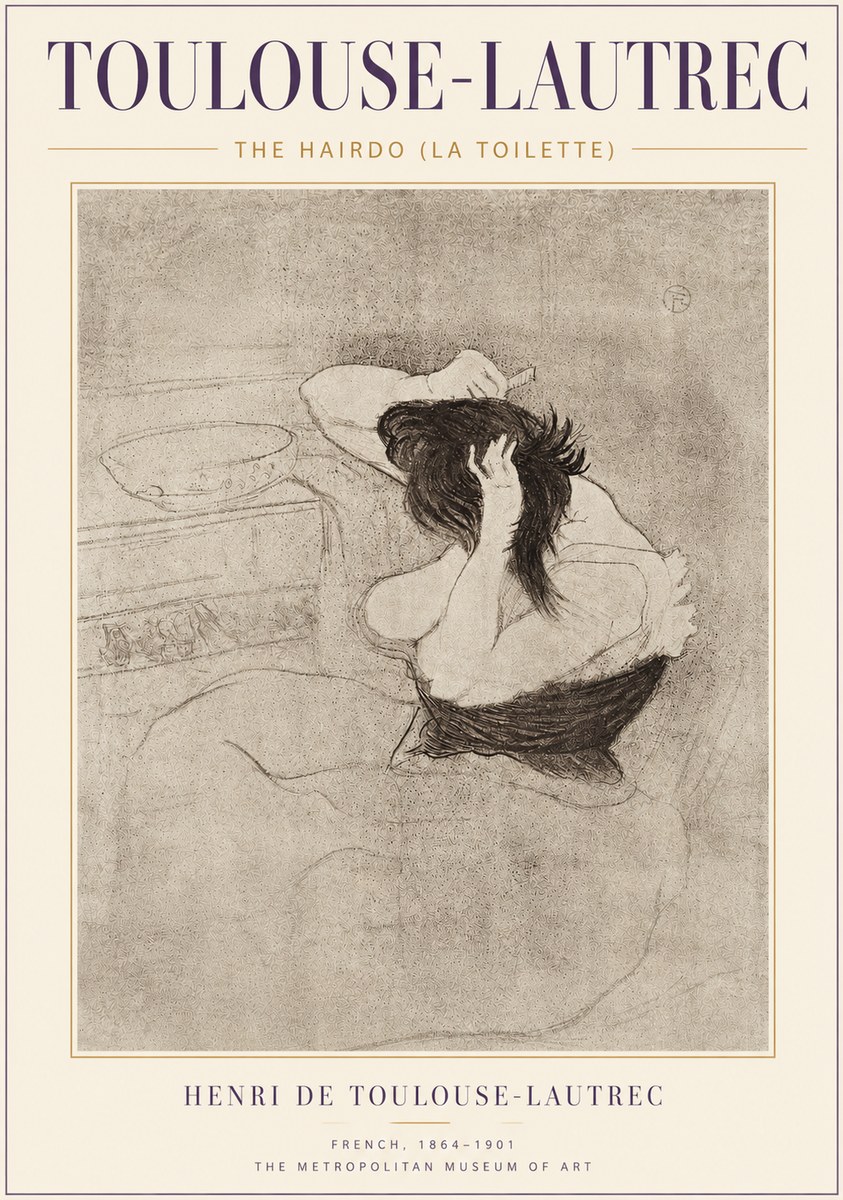 Toulouse-Lautrec The Hairdo (La Toilette) No4 - Poster