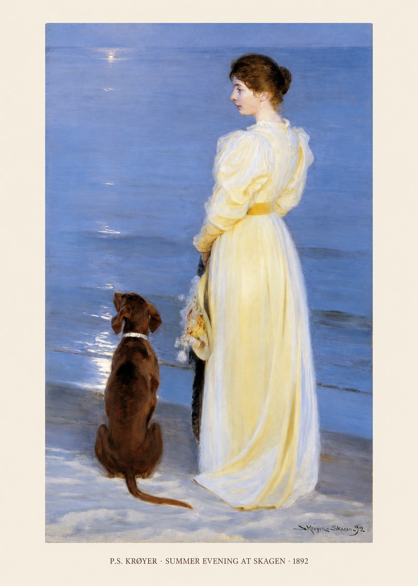 P.S. Krøyer Summer Evening at Skagen No5 - Poster