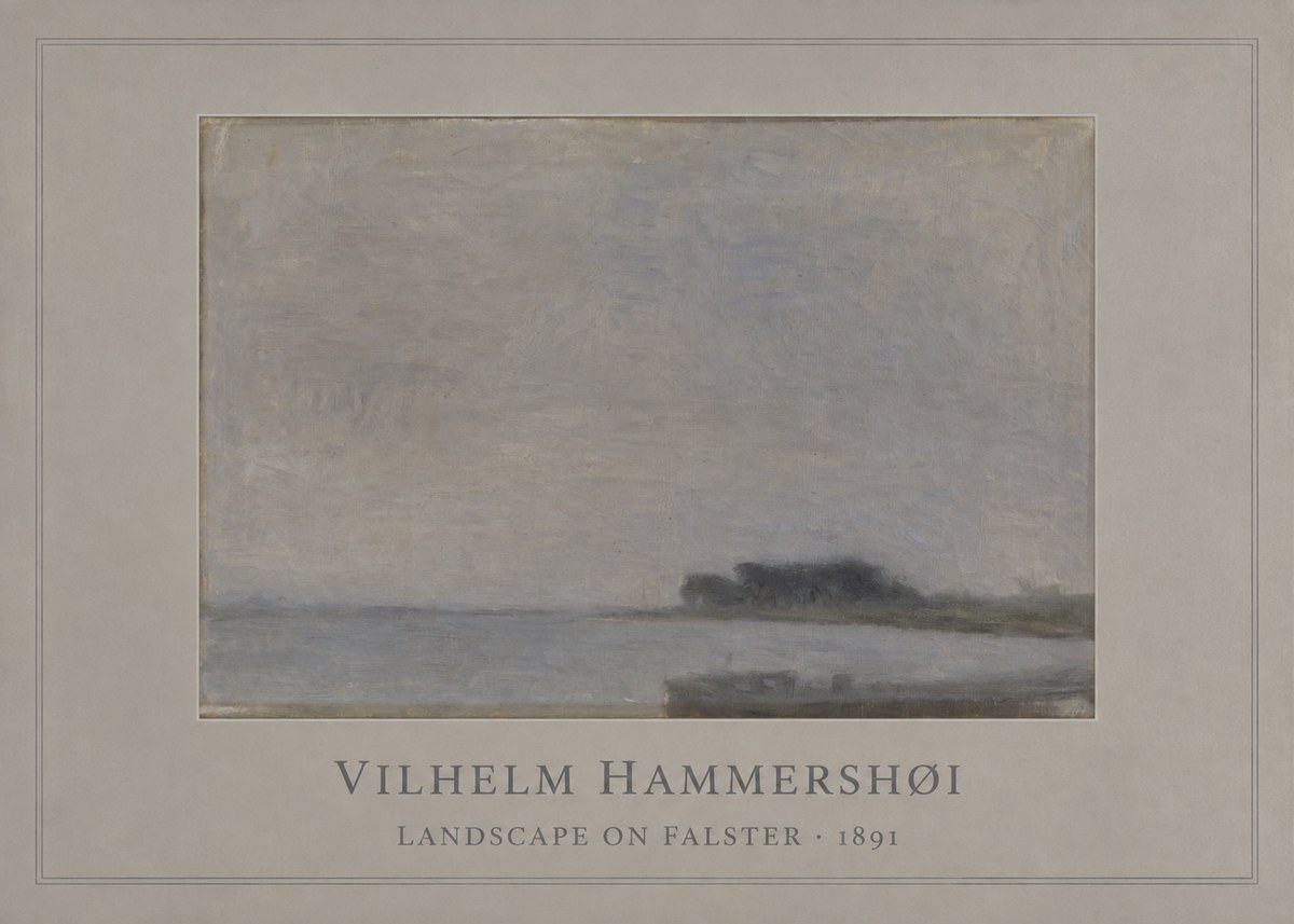 Vilhelm Hammershøi Landscape on Falster No1 - Poster