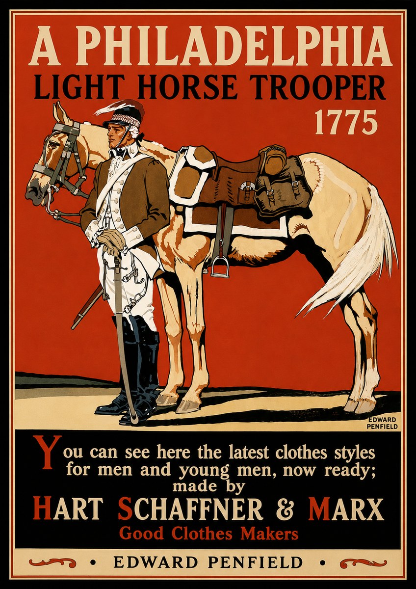 Edward Penfield A Philadelphia Light Horse Trooper 1775 No4 - Poster