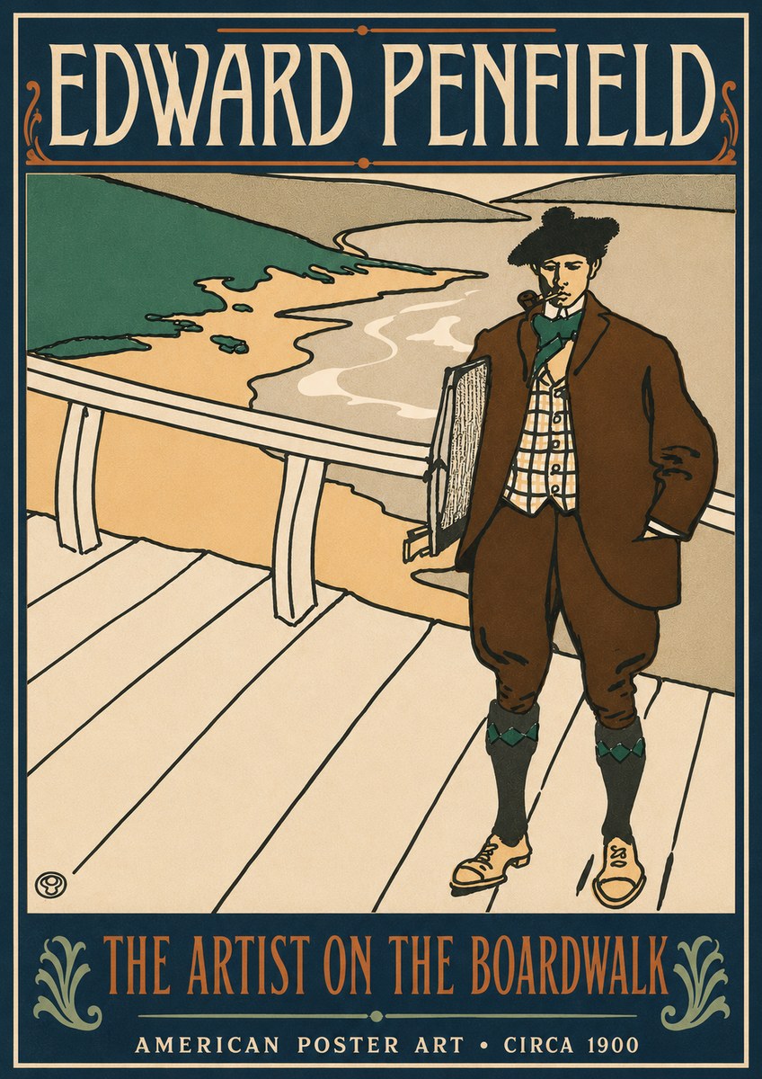 Edward Penfield The Artist on the Boardwalk No5 - Poster