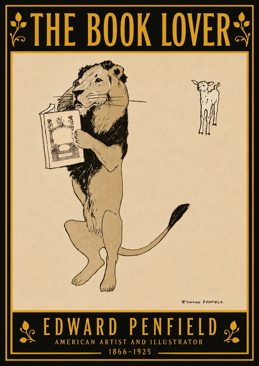 Edward Penfield The Book Lover No5 - Poster
