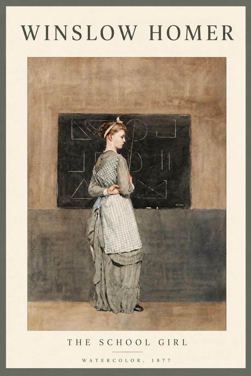 Winslow Homer The School Girl No4 - Poster